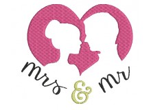 Stickdatei - Mr. & Mrs. Silhouette Herz 1